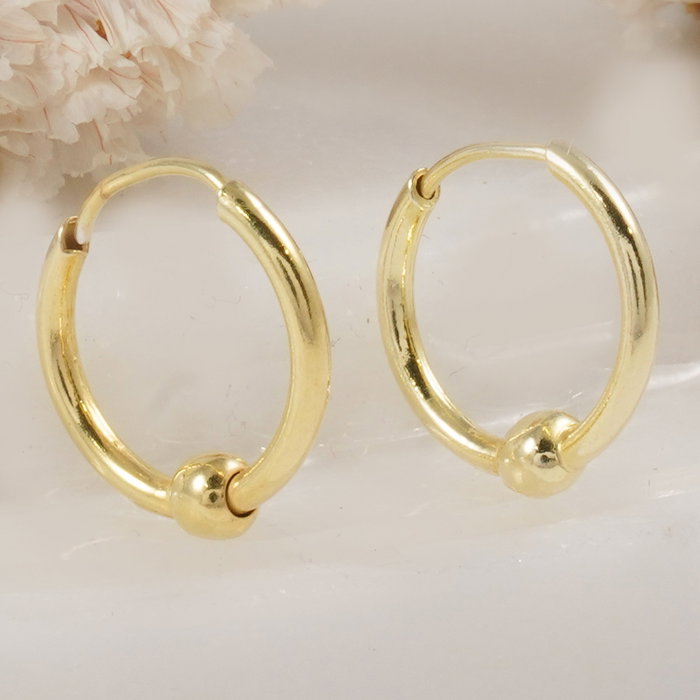 Heliophilia Silver Pendientes de Plata de Ley 925 en Oro 12 mm Heliophilia Silver Pendientes de Plata de Ley 925 en Oro 12 mm